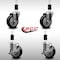 Service Caster 4'' SS Black Poly Wheel Swivel 1-3/8'' Expanding Stem Caster Set 2 Brakes, 4PK SCC-SSEX20S414-PPUB-BLK-2-TLB-2-138 - alternate 5